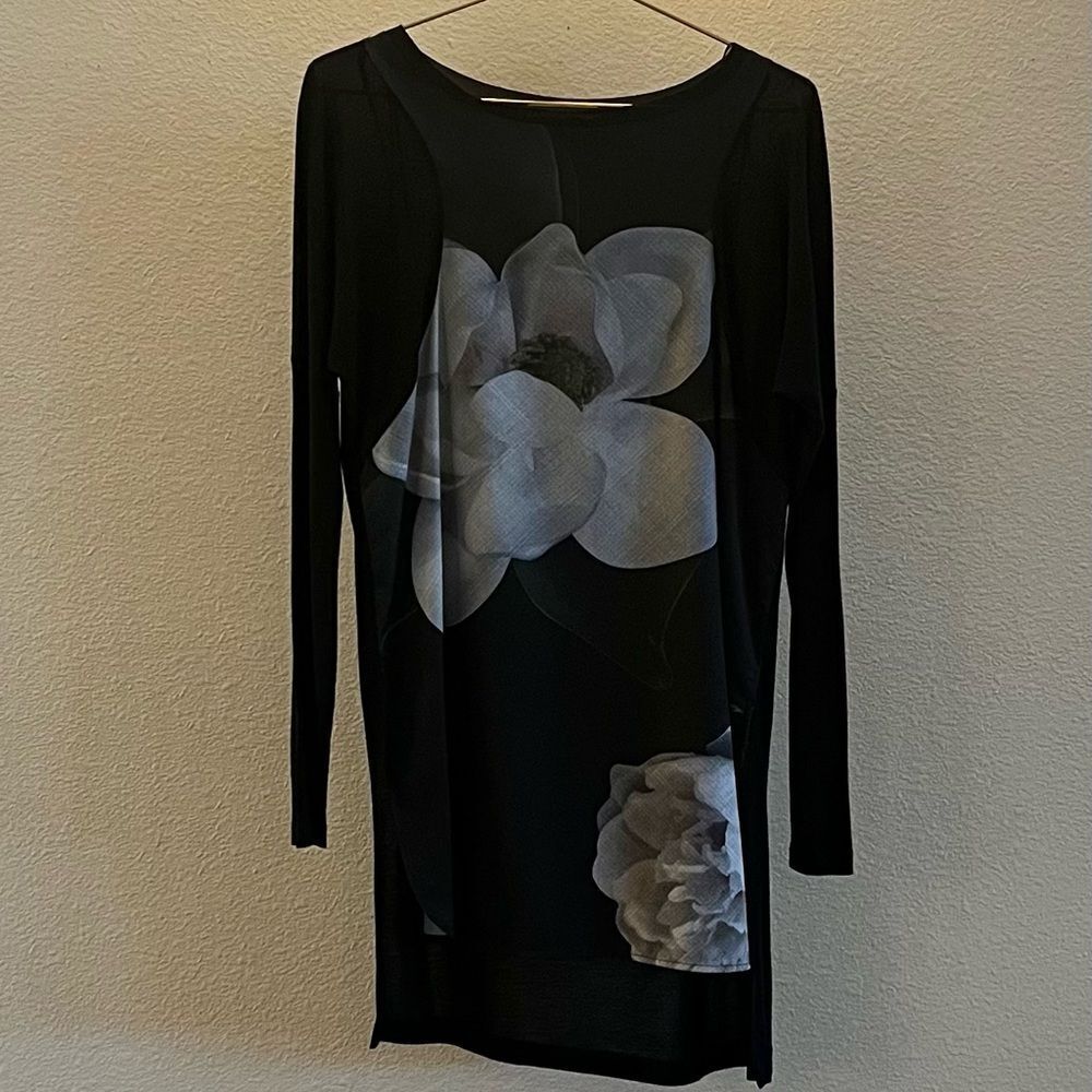 ZARA BLACK PRINT DRESS SIZE S